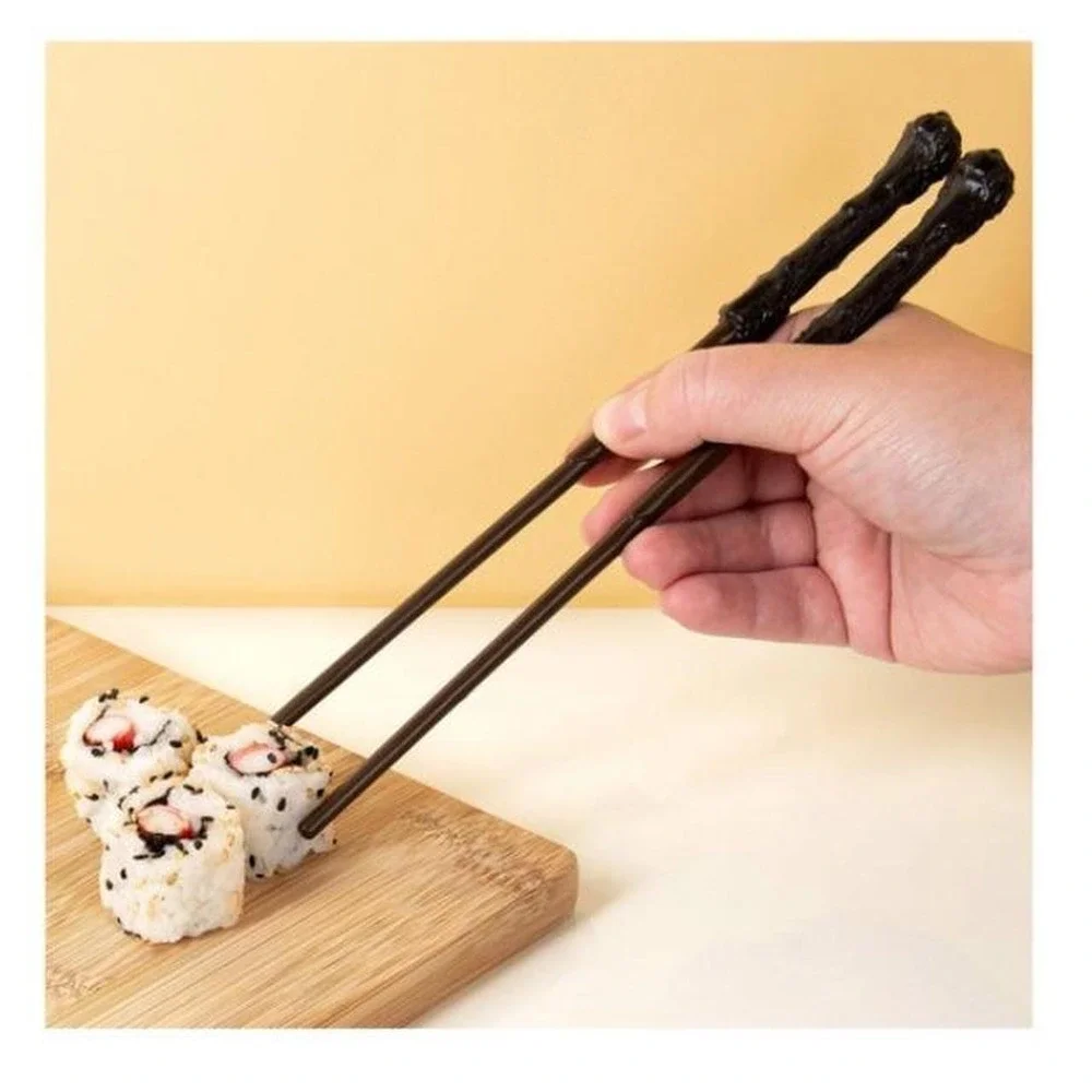Harry Potter Wand Chopsticks with Plastic Storage Case Paladone Brown New